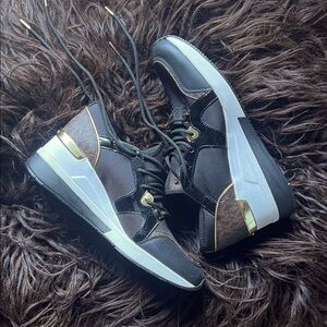 Black and Gold Women's Sneakers by Michael Kors